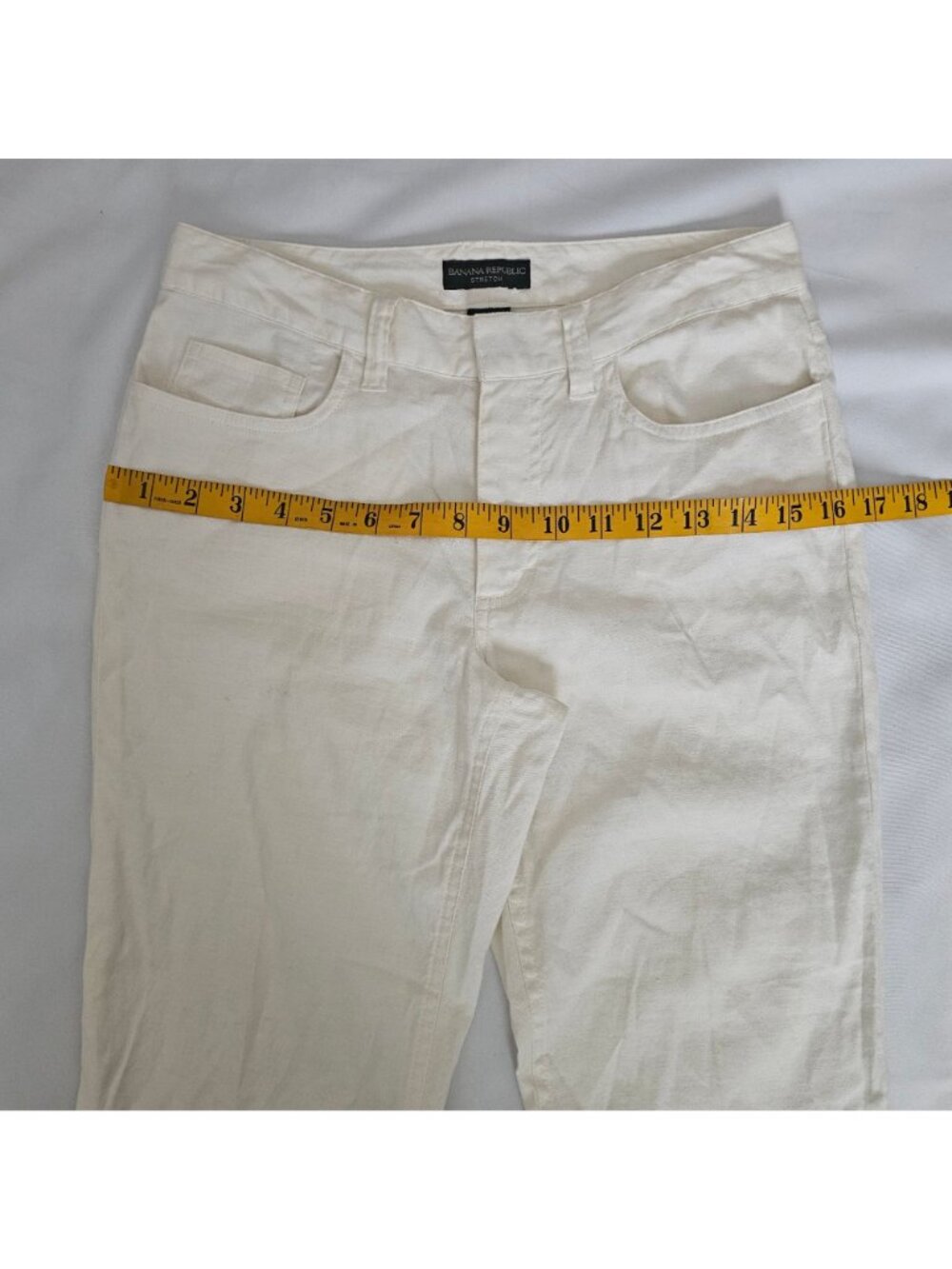 Banana Republic Stretch Cotton-Linen Blend Straight Leg Pants Women's Size 2 - Picture 9 of 11